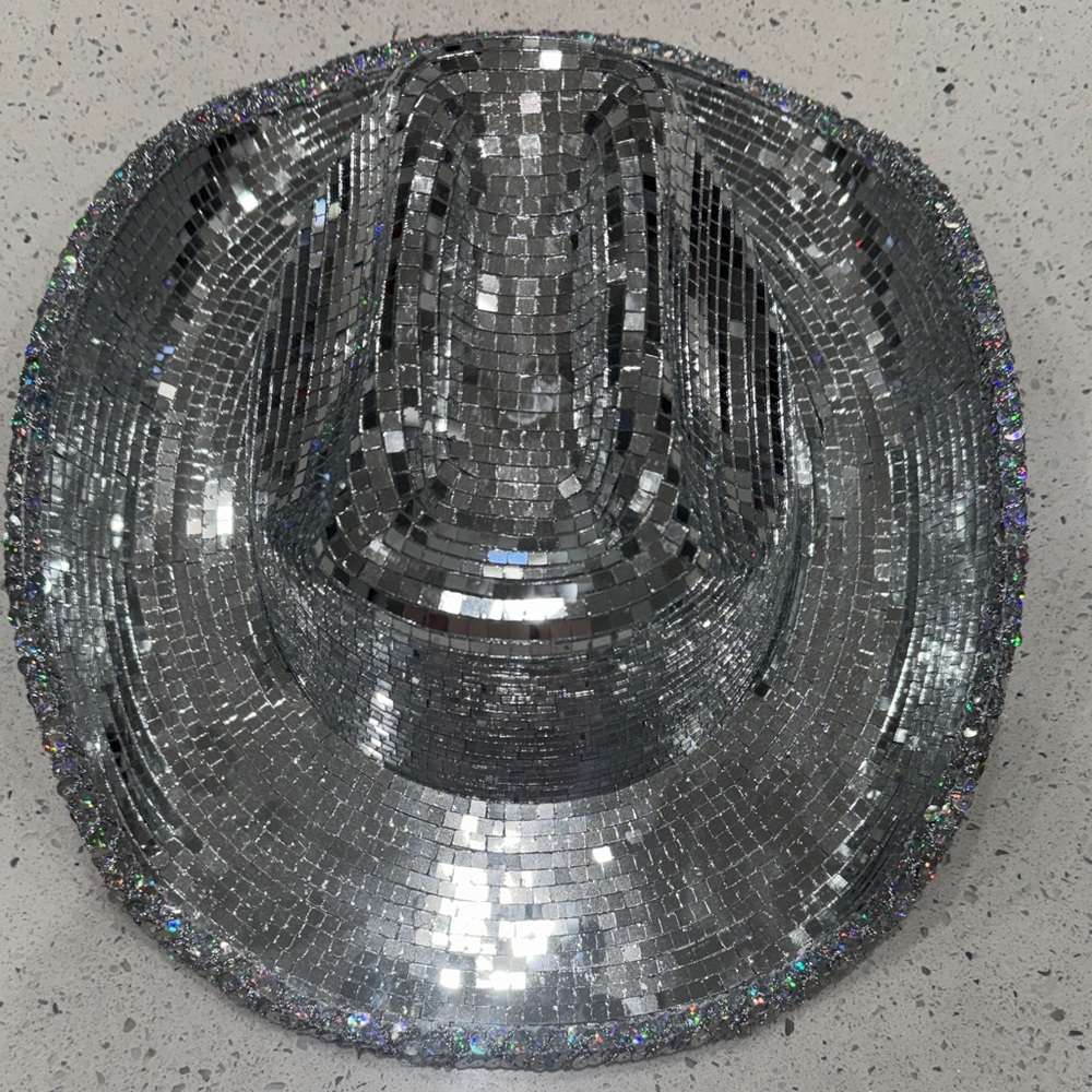 Source Unknown Silver Sequin Cowboy Party Hat